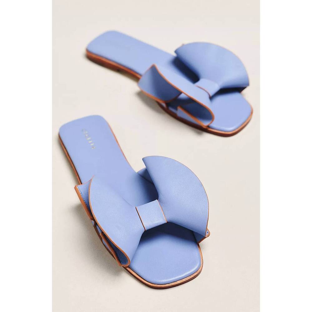 NEW CECELIA DESIGNS women's wendy bow slider sandals in blue